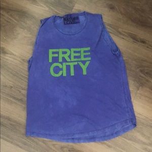 Free city muscle tank never worn size large purple